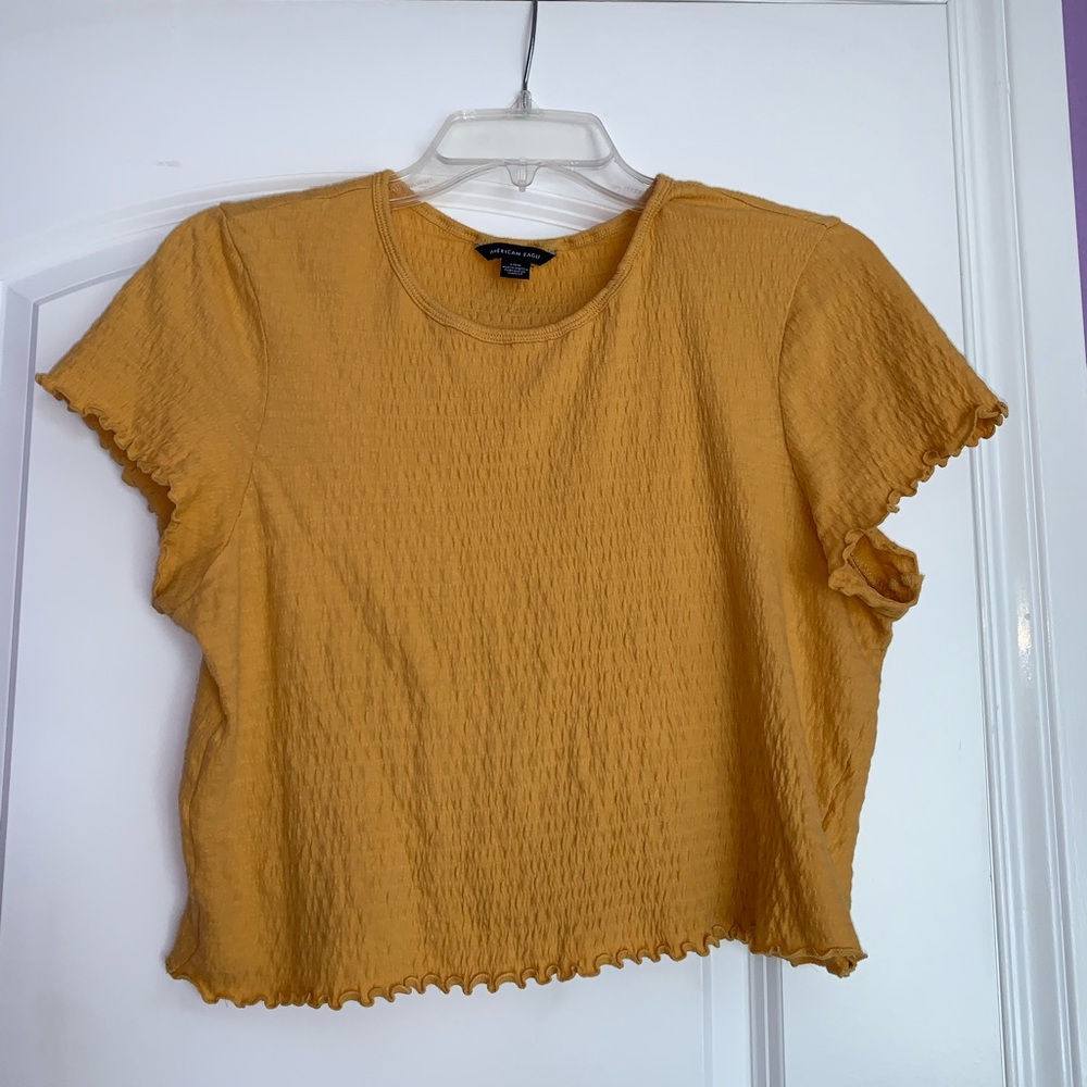 Yellow American Eagle crop top